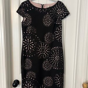 Signature Black and Pink Geometric Midi Dress